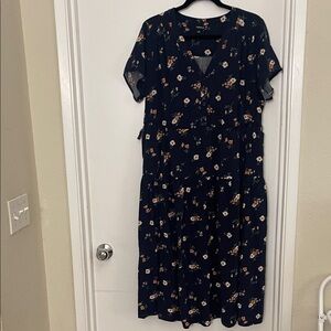 Torrid Navy Floral Midi Dress